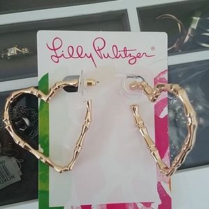 Lilly pulitzer open heart earrings gold